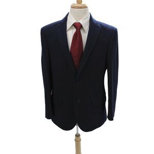Etro Mens Blue Wool Blazer Button Solid Classic Fall Size L